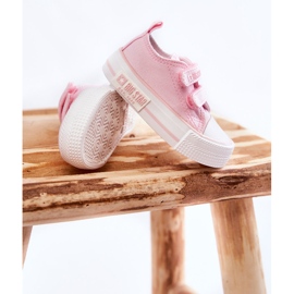 Deportivas Infantiles de Tela Con Velcro Big Star KK374077 Rosa 2