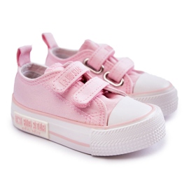 Deportivas Infantiles de Tela Con Velcro Big Star KK374077 Rosa rosado 5