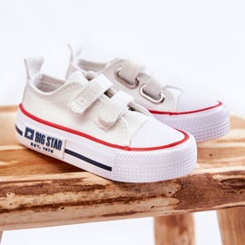 Deportivas Infantiles de Tela Con Velcro Big Star KK374079 Blanco 3
