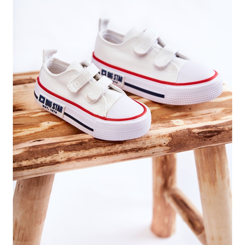 Deportivas Infantiles de Tela Con Velcro Big Star KK374079 Blanco 1