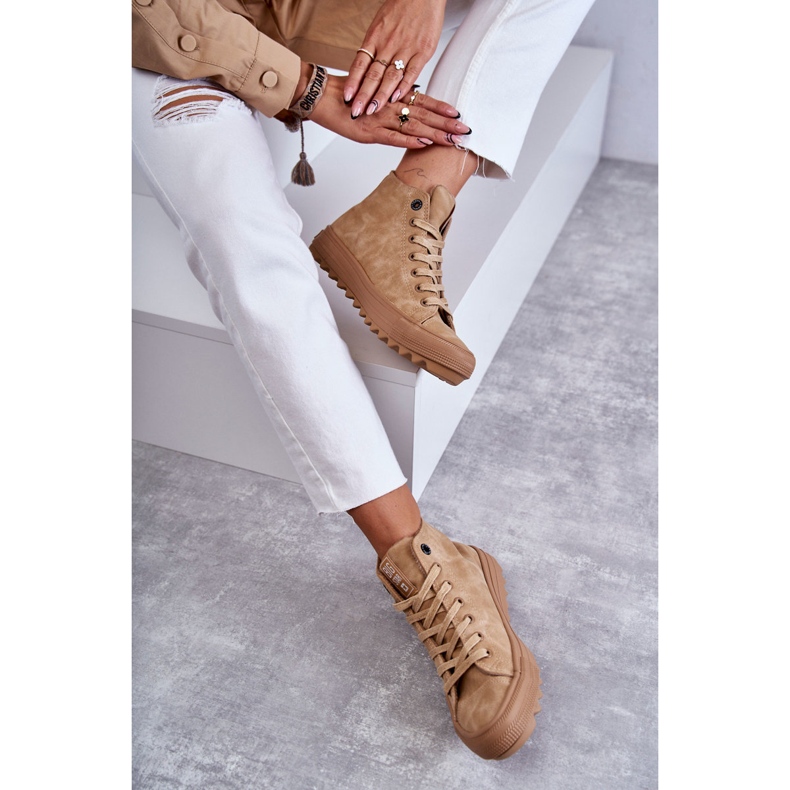 Zapatillas de mujer Big Star High Warm Camel GG274072 beige 1 Zapatillas de mujer Big Star High Warm Camel GG274072 beige 1