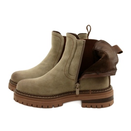 Botas para mujeres de Evento aisladas con caqui 22bt35-5038 beige 5