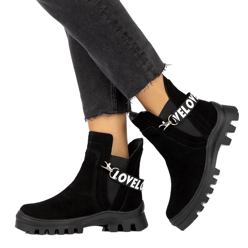 Botines Slip-On De Ante Con Decoración Filippo DBT3927 Negro 4 Botines Slip-On De Ante Con Decoración Filippo DBT3927 Negro 4