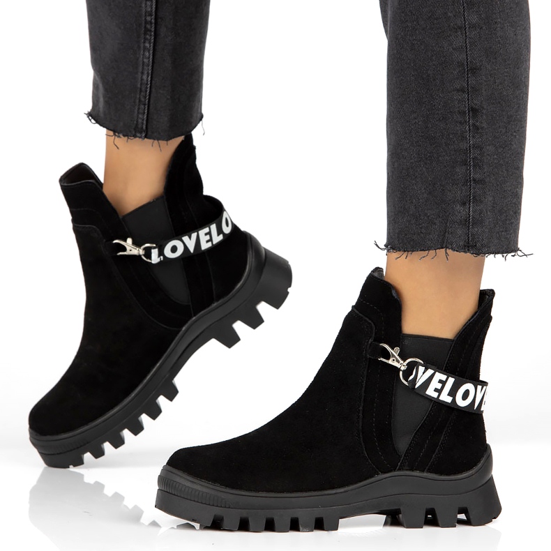 Botines Slip-On De Ante Con Decoración Filippo DBT3927 Negro 1