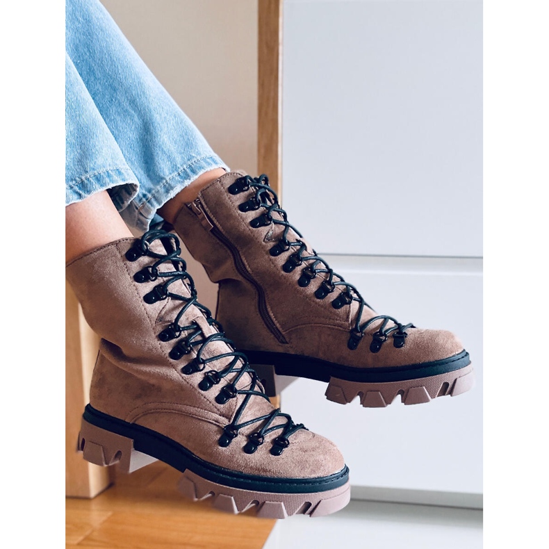 Botas Conor caqui con cordones marrón 2