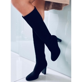 Botas tipo calcetín con tacón Claudia Black negro 1