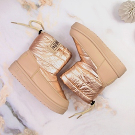 Botas de nieve beige metalizado niña Big Star KK374221 4