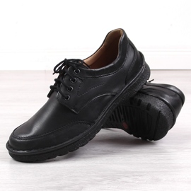 Zapatos negros de piel para hombre Łukbut 947 3