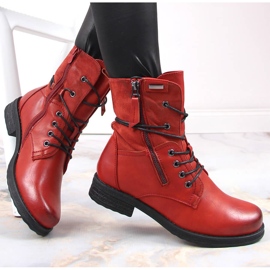 Workers de mujer con cordones y cremallera en rojo Jezzi 1