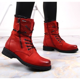 Workers de mujer con cordones y cremallera en rojo Jezzi 2