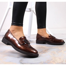 Mocasines mujer lacado charol marrón Potocki 5