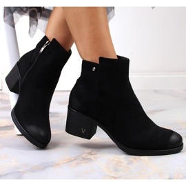 Botas de mujer en el post eco-gamuza negra Potocki negro 5