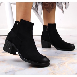 Botas de mujer en el post eco-gamuza negra Potocki negro 6