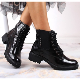 Botas aislantes mujer negras lacadas Vinceza negro 5