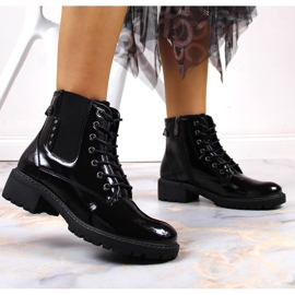 Botas aislantes mujer negras lacadas Vinceza negro 6