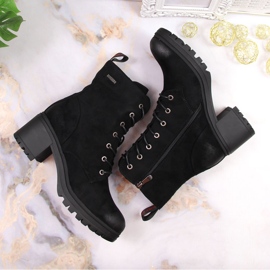 Botas de gamuza Vinceza negras en el poste negro 4