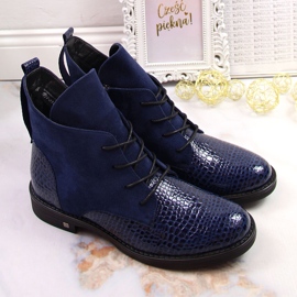 Botas de mujer con aislamiento de cocodrilo azul marino Potocki 6