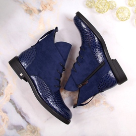 Botas de mujer con aislamiento de cocodrilo azul marino Potocki 3