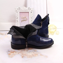 Botas de mujer con aislamiento de cocodrilo azul marino Potocki 4
