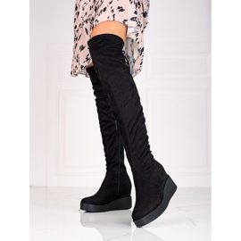 T.Sokolski Botas hasta el muslo de ante para mujer de Sokolski negro 2