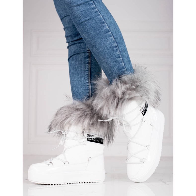 Botas de nieve de mujer blancas con pelo Shelovet blanco 1
