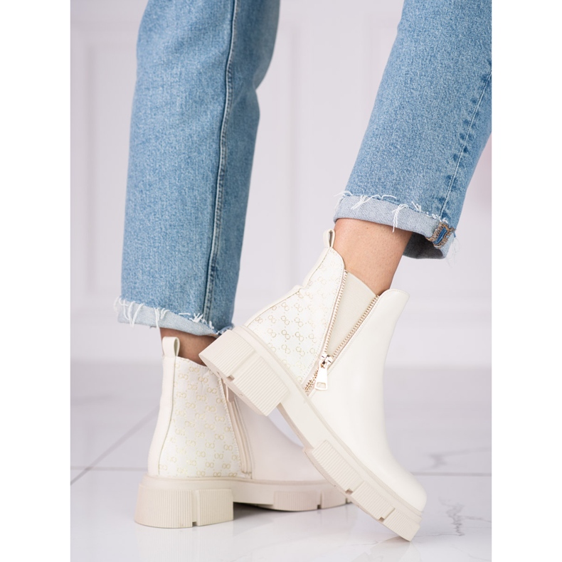 Botas Chelsea beige de mujer en la plataforma Shelovet 1