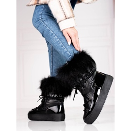 Botas de nieve de mujer negras con pelo Shelovet negro 2