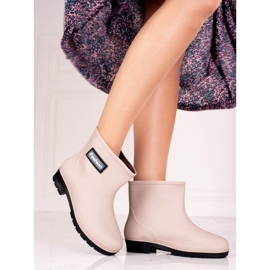 Botas de lluvia de mujer Shelovet beige bajas marrón 1