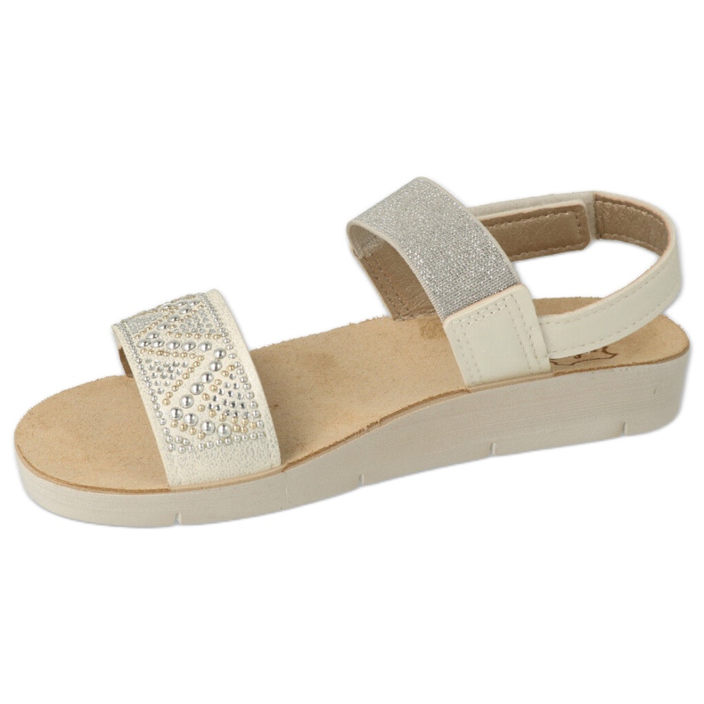 Sandalias infantil befado 068Y001 con circonitas blanco 2