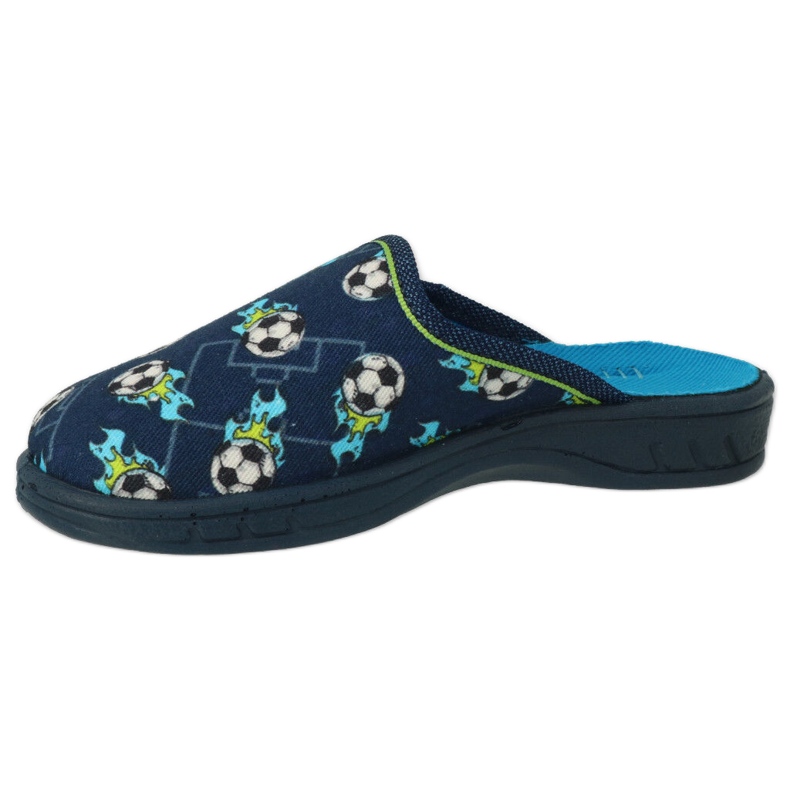 Pantuflas infantiles befado 707X421 azul marino con bolitas 1