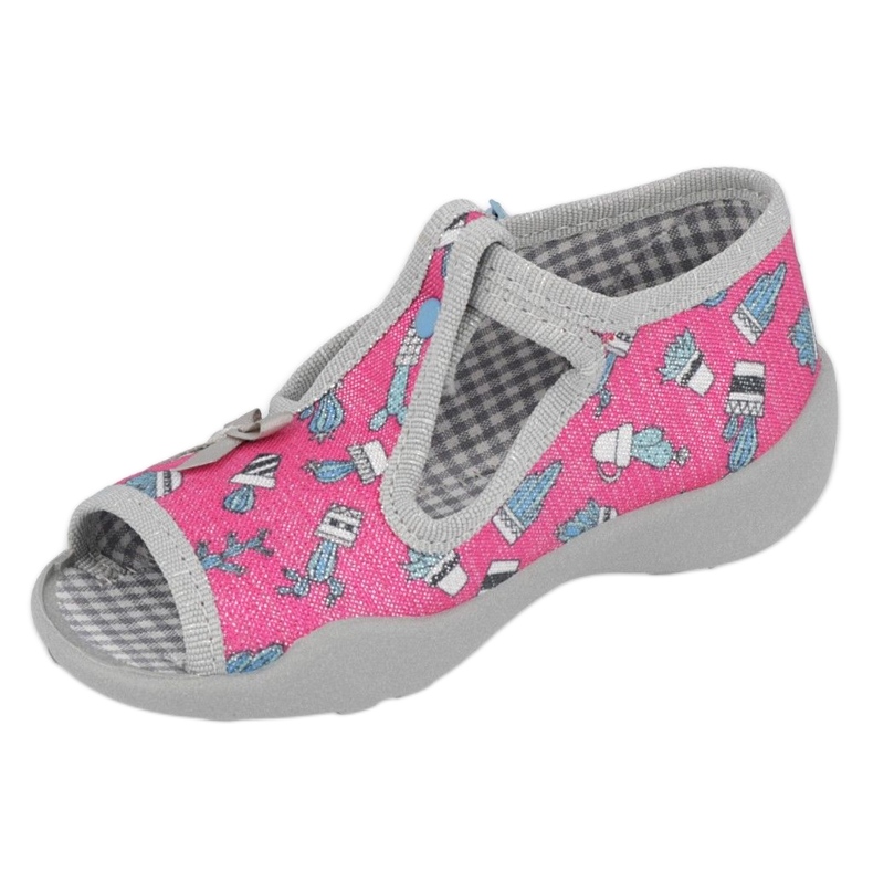 Calzado infantil befado 213P128 rosado plata gris 4