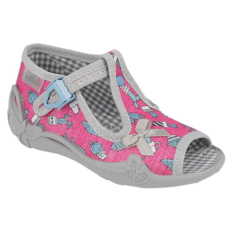 Calzado infantil befado 213P128 rosa plata gris 1