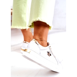 Zapatos deportivos de cuero para mujeres en la plataforma Filipczyk con circones blancos 4