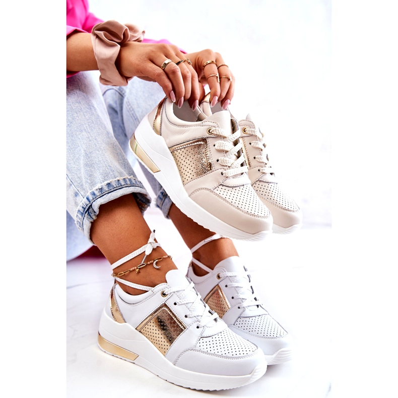 S.Barski Deportivas Mujer Piel Con Cuña Beige Larson 5