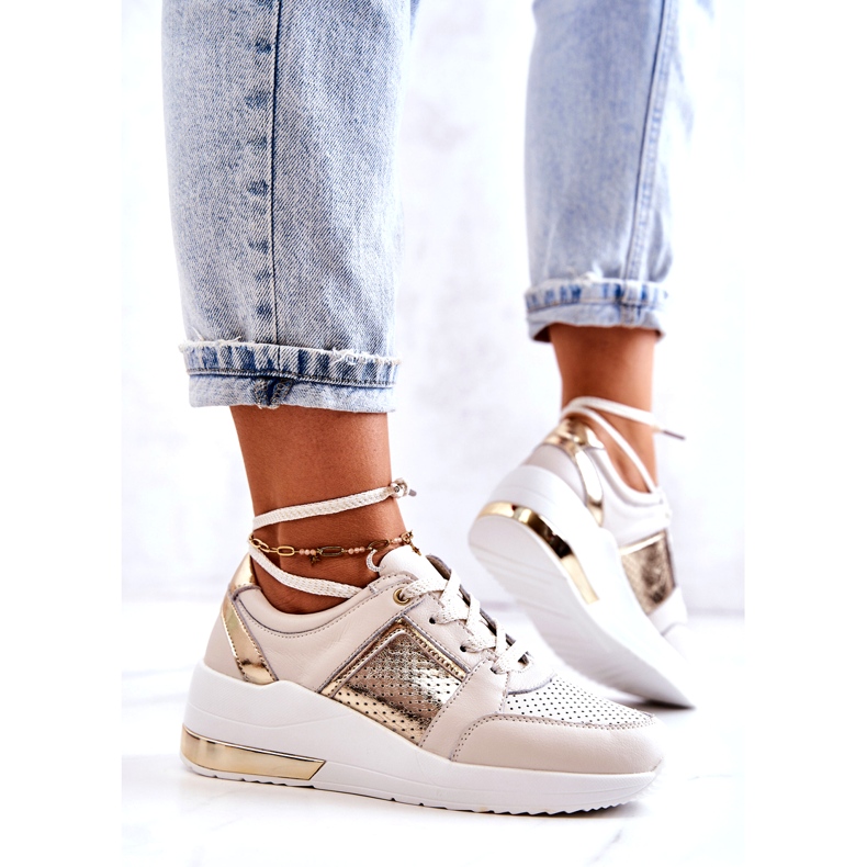 S.Barski Deportivas Mujer Piel Con Cuña Beige Larson 3