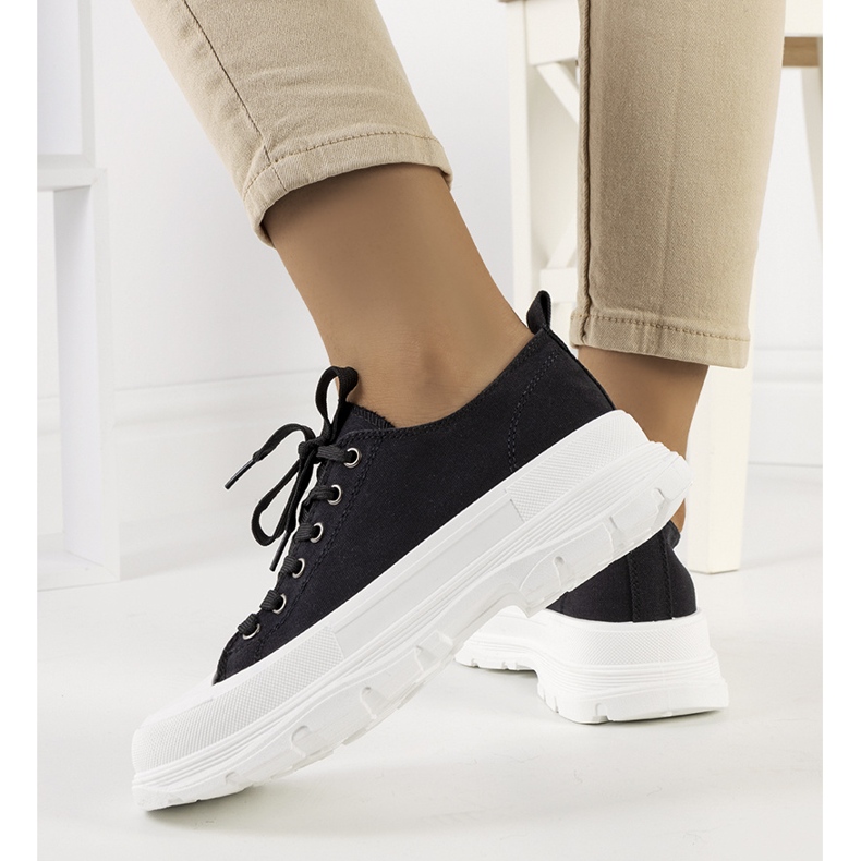 Zapatillas negras con suela gruesa Ardglass negro 1