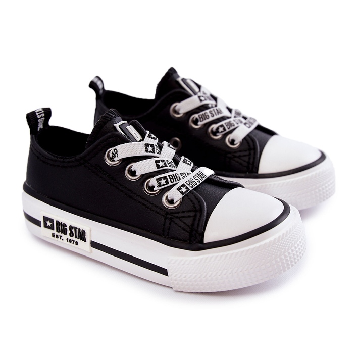 Deportivas Infantiles de Piel Big Star KK374043 Negro-Blanco 2
