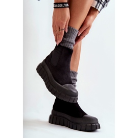 FB2 Botas sin cordones de moda en la plataforma Black Jenna negro 4