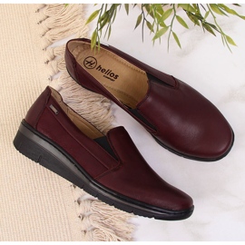 Zapatos mujer piel burdeos Helios 350 rojo 3