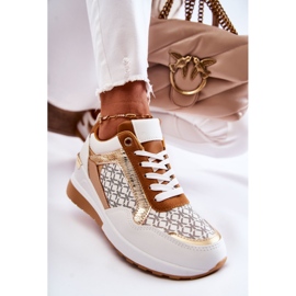 PG1 Deportivas Mujer Ecopiel Con Cuña Blanco Catrine marrón multicolor 5