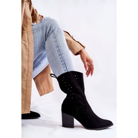 Botas De Mujer De Ante Con Botas Vaqueras Ariane Negras negro 4