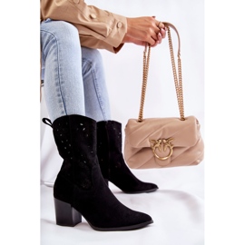 Botas De Mujer De Ante Con Botas Vaqueras Ariane Negras negro 5