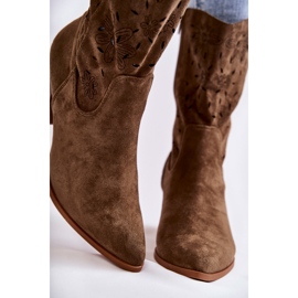 FB1 Botas Cowboy Mujer Ante Flores Caqui Ariane verde 4