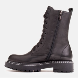 Marco Shoes Botas con cordones y dobladillo en la parte inferior negro 7