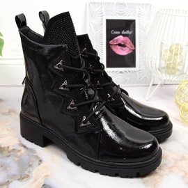 S.Barski Botas de charol negro con lentejuelas de S. Bararski 2
