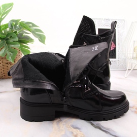 S.Barski Botas de charol negro con lentejuelas de S. Bararski 4