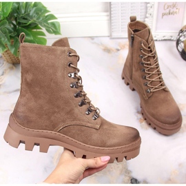 Botas de mujer, botas de ante marrón Potocki 1