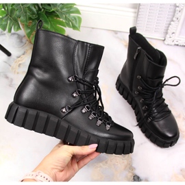 Negro Botas cálidas de mujer con plataforma Potocki WOL108A 1