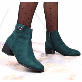 M. DASZYŃSKI Botas cálidas de ante verde para mujer Daszyński SAN3B 6