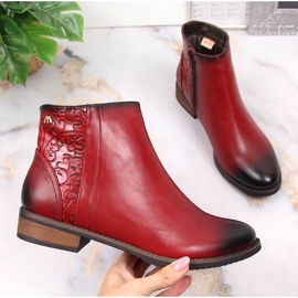 M. DASZYŃSKI Rojo Botas cálidas Jodhpur para mujer Daszyński SAN4B 1 M. DASZYŃSKI Rojo Botas cálidas Jodhpur para mujer Daszyński SAN4B 1